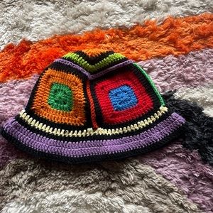 Crochet bucket hat.